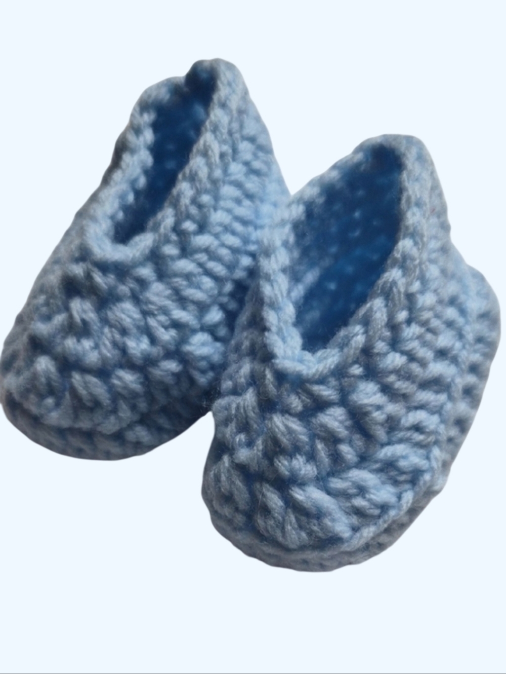 Handmade Crocheted Blue Baby Booties-Size 0-3M - Picture 3 of 7